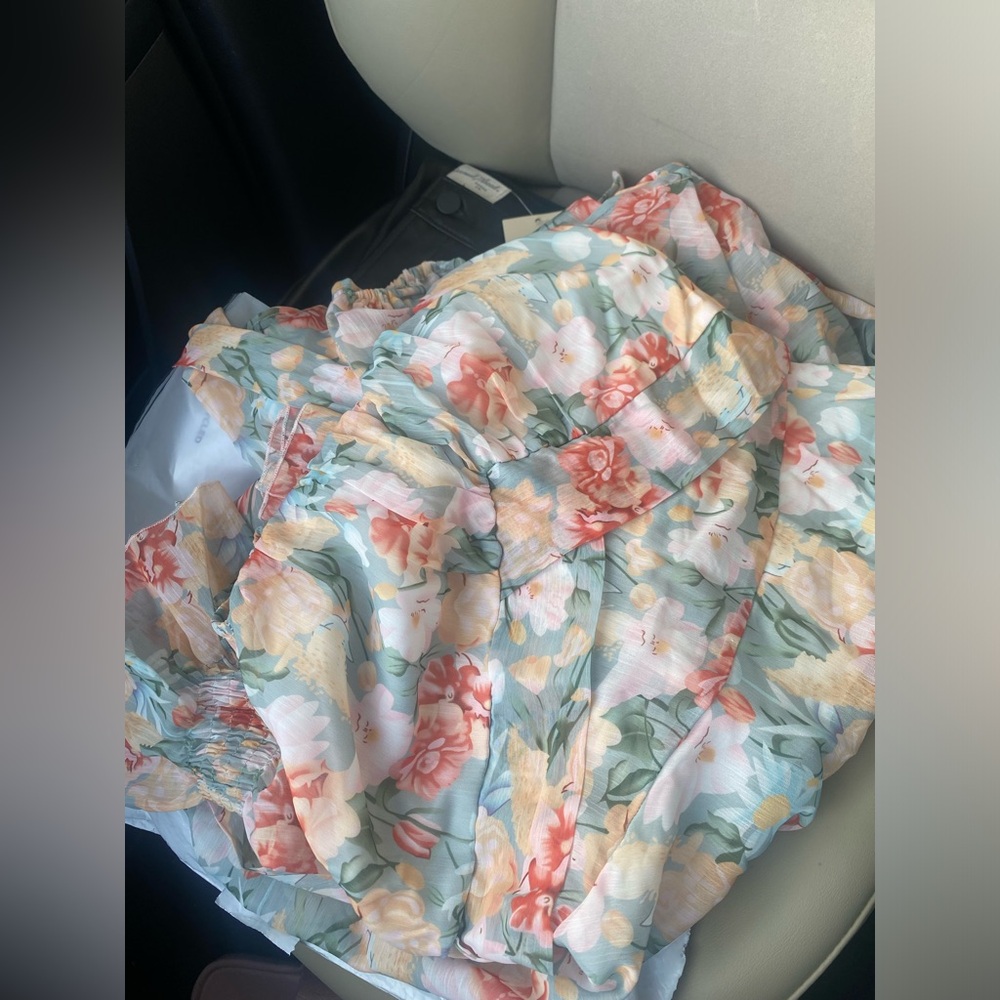 Green Floral Long Sleeve Romper, Amazon find!